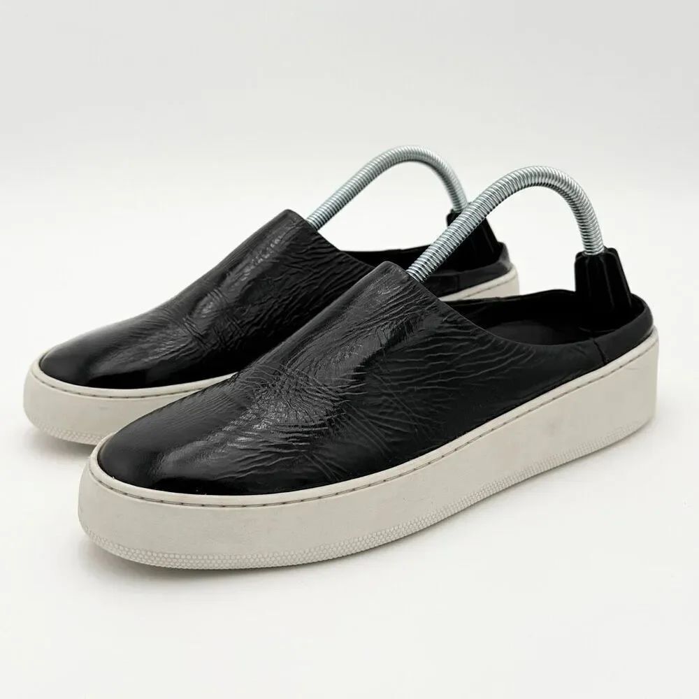 Free People Black Patent Shiny Wynwood Slide Sneaker Size Women’s EU 40 / US 9